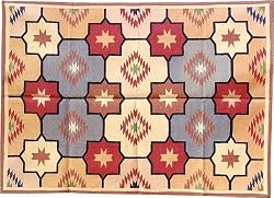 Handmade-Rugs Cotton Dhurrie Multicolored Asian-Influence Indian-Style (rug262)