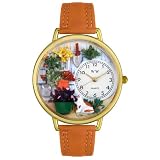 Whimsical Watches Women's G1210008 Gardening Brown Leather Watch