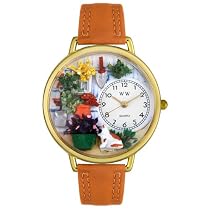 Whimsical Watches Women's G1210008 Gardening Brown Leather Watch