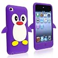 eForCity Penguin Silicone Skin Case compatible with Apple&reg; iPod touch&reg; 4th Gen, Purple
