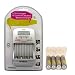 Hitech - Quick Battery Charger & 4 AA Rechargeable Batteries. *** FREE Battery Case***