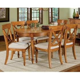 7 Pc Ponderosa Dining Table with Leaf and 6 Chairs by Home Styles