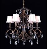 Crystorama Hand Cut Crystal Wrought Iron Chandelier - Florentine Bronze