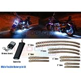 10pc White LED Flexible Motorcycle Light Kit by LedGlow