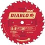 Freud D0824X Diablo 8-1/4-Inch 24 Tooth ATB Framing Saw Blade with 5/8-Inch Arbor