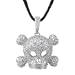 Skull Pave Crystal Pendant with Black Suede Rope