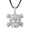 Skull Pave Crystal Pendant with Black Suede Rope