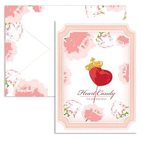 Signature Line - Heart Candy Valentine Note Cards (1 Card + 1 Envelope) | Rungtong & Co. Stationery Line