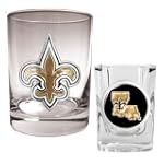 NFL New Orleans Saints Rocks Glass & Shot Glass Set - Primary Logo