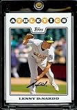 2008 Topps Baseball Cards # 14 Lenny Dinardo - Oakland Athletics - MLB Baseball Trading Card in a Protective Screw Down Display Case
