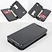 LG Risio Case, SOGA® [Pocketbook Series] PU Leather Folio Flip Wallet Case for LG Risio - Luxury Black