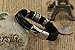 Mens Leather Punk Rock Bracelet 316L Stainless Steel Charms Clasp, Black Silver - 7.3