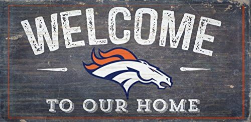 Denver Broncos Welcome To Our Home NFL Distressed Vintage Sign for NFL Football Sports Fan Wall Decor CHOOSE YOUR TEAM!!! (Broncos)