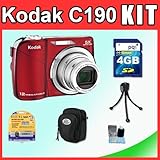 Kodak EasyShare C190 12MP Digital Camera with 5x Optical Zoom and 2.7 inch  ....