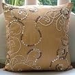 My Pearl Treasure - Throw Pillow Covers - Silk Pillow Cover with Beads & Mother Of Pearl Embroidery
