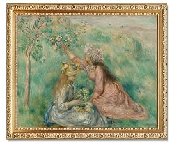 Pierre Auguste Renoir, Girls Picking Flowers in a Meadow