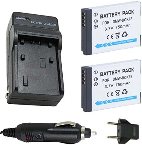 Battery (2-Pack) and Charger for Panasonic Lumix DMC-SZ1, DMC-SZ5, DMC-SZ7 Digital Camera