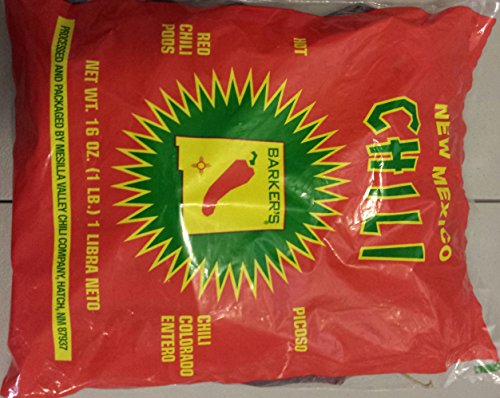 Barker's HOT Red Chili Pods From Hatch, New Mexico - 16 Oz.