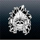 Chief Indian Skull Car Trucks Sticker Decal 