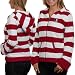 NCAA Florida State Seminoles (FSU) Ladies Garnet-White Rugby Striped Full Zip Hoodie Jacket