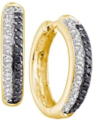 14KT Yellow Gold 0.70 CTW Diamond Fashion Hoops