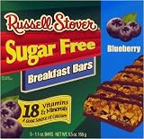 Russell Stover Sugar Free Blueberry Cereal Bars (5 Per Box)