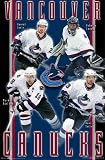 Vancouver Canucks (Daniel Sedin, Roberto Luongo, Henrik Sedin, Markus Naslund) Gold Wood-Mounted Sports Poster Print - 24