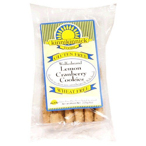 Kinnikinnick Foods Gluten-Free Cookies, Wolfesbrand Lemon Cranberry, 8-Ounce Bags (Pack of 6)
