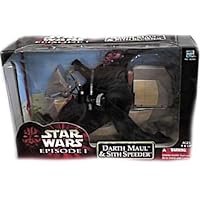 Star Wars Episode 1 Sith Speeder Vehicle with 12 Darth Maul Poseable Action Figure (1999 Hasbro)