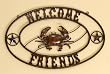 Welcome Friends Texas Crab Handcrafted Metal Sign