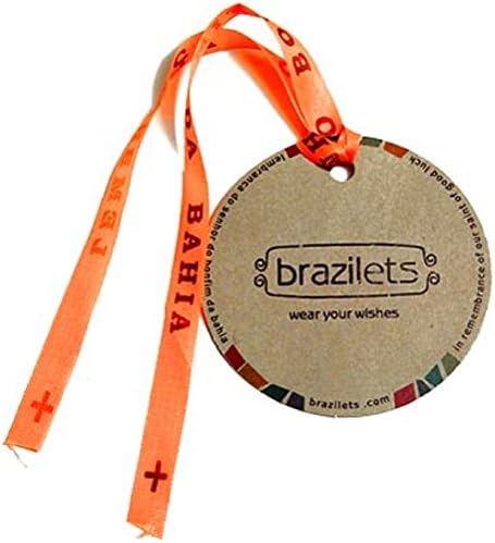 Live Brazilian Authentic Brazilet Fabric Wrap Make a Wish Bracelet (Orange)