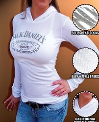 JACK DANIELS HOODY FOR WOMEN - JACK DANIELS THERMAL LONG SLEEVE HOODY FOR JUNIORS - CALIFORNIA STYLE *BEST DEAL!*