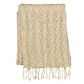 Home Cable Knit Throw Cream