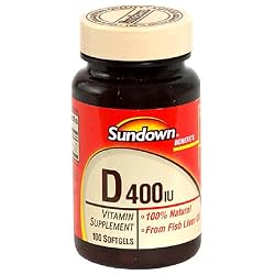Sundown Vitamin D, 400 IU, 100 Softgels