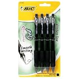 BIC Velocity Gel Retractable .7mm Pen - Black, Six - 4 Count Packs (24 Pens)