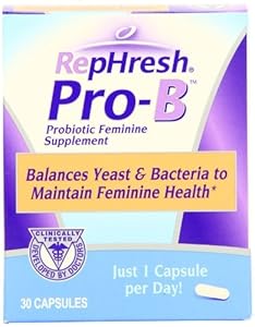 RepHresh Pro-B Probiotic Feminine Supplement Capsules, Pack of 3