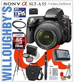 Bestsellers Sony Alpha DSLR-SLT-A55 16.2MP Digital Camera with Sony SAL1855 18-55mm f/3.5-5.6 DT AF Zoom Lens + 14Pc Starter Pack # 2 Sale 