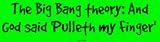 The Big Bang theory: And God said 'Pulleth my Finger' Bumper Sticker