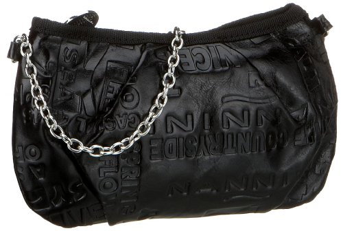 Nannini H0S Embossing Chain 94857, Damen Umh&auml;ngetasche, schwarz, (nero), 20x12x4