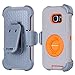 S6 Edge Case, Galaxy S6 Edge Case, BENTOBEN Shockproof Heavy Duty Protective Hybrid Rugged Rubber Case Built-in Rotating Kickstand Belt Swivel Clip Holster Cover for Samsung Galaxy S6 Edge Gray/Orange