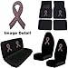 Pink Ribbon Breast Cancer Awareness Gem Crystal Studded Rhinestone Bling Car Truck SUV Floor Mats Bucket & Bench Seat Covers - Combo Kit Gift Set - 8PC