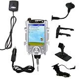 Car / Auto Multi Adapter Mount Holder GPS Navigation Kit for the HP iPAQ h5455 with built in charger - Gomadic Brand