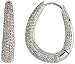 18k White Gold 15/16 (24mm) tall Earrings, w/ 3.59 Carats Round Brilliant Diamonds