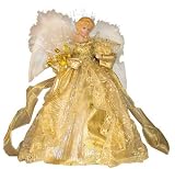 Kurt Adler 12-Inch Fiber Optic Gold Angel Tree Topper