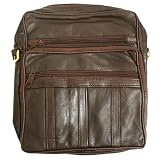 Brown Leather Men's Multi Pocket Shoulder Bag