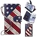 iPhone 6 6s Wallet Case, True Color® HD Printed Vintage American Flag Wristlet Purse Clutch with Removable Wrist Strap, Card Slots & I.D Window Magnetic Closure Media Stand [True HD Collection]