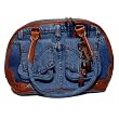 Denim Purse With Leather Crafted from Vintage Denim