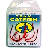 Team Catfish TC84Z3/0 Double Action Dead Finish Hook, Red
