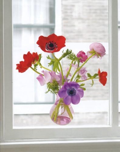 Flat Flowers Window Decal: Anemone Pink