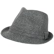 New Tweed Plaid Stingy Fedora Trilby Belt Hat Gray M/l